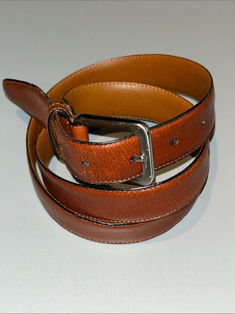 Men's Wearhouse Brown Classic full grain Leather Belt Made in Italy